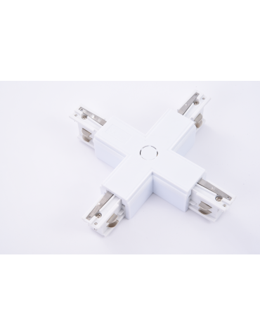 Azzardo TRACK 3LINE X CONNECTOR WH Łącznik X z Możliwością Wpięcia Zasilania do Szyny 3 fazowej Biały AZ4279