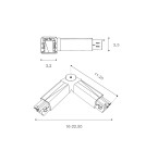 Akcesoria do szynoprzewodów 3 fazowych - Azzardo TRACK 3LINE ADJUSTABLE CONNECTOR WH Łącznik Regulowany do Szyny 3 fazowej Biały AZ4285 - product 2