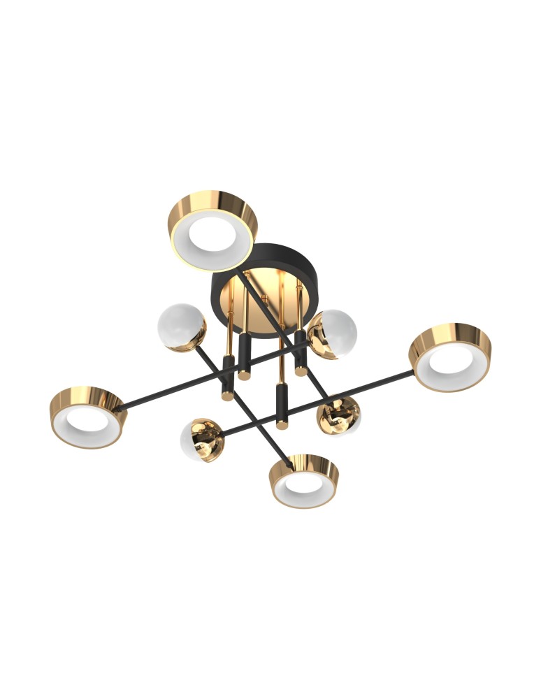 Lampy sufitowe LED - Zuma Line Lara Lampa Sufitowa Czarny / Francuskie Złoto MX7170-8-3BGT - produkt kolory-swiatla.pl 1