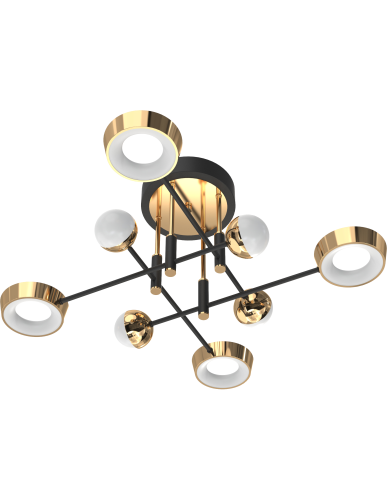 Zuma Line Lara Lampa Sufitowa Czarny / Francuskie Złoto MX7170-8-3BGT