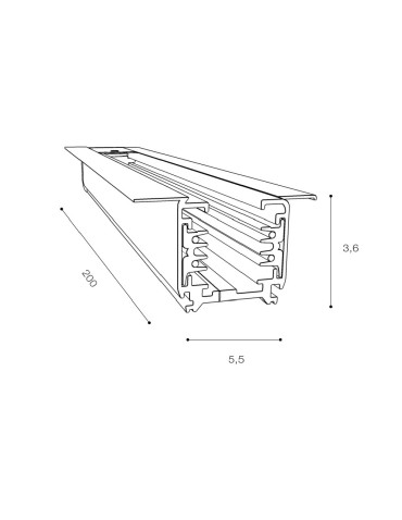 Azzardo TRACK 3LINE 2M GIPS BK Szyna 3 fazowa 2 metrowa podtynkowa Czarny AZ4292 - product 2