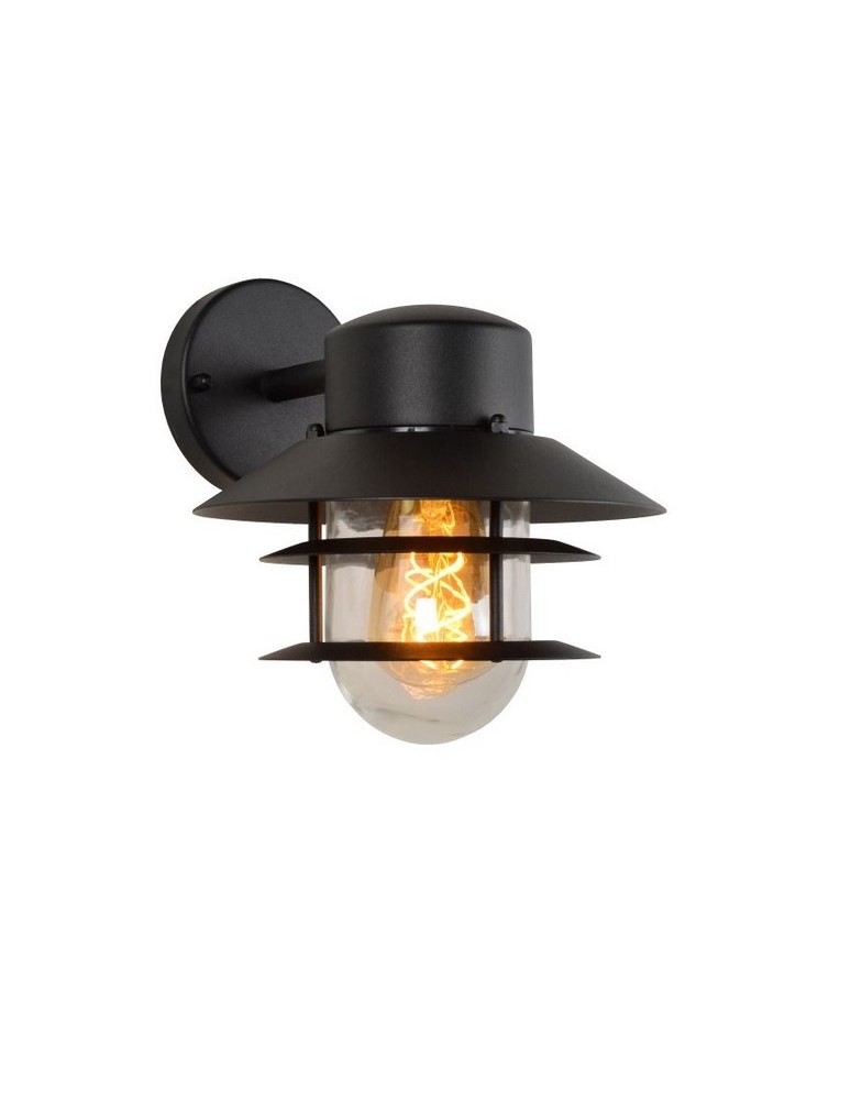 Lucide ZICO Ścienna IP44 1x E27 - Czarny 11874/01/30