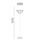 Lampy ogrodowe stojące - Norlys Bolonia Stojąca 117cm 1xE27 IP65 Czarny 315B - produkt 2