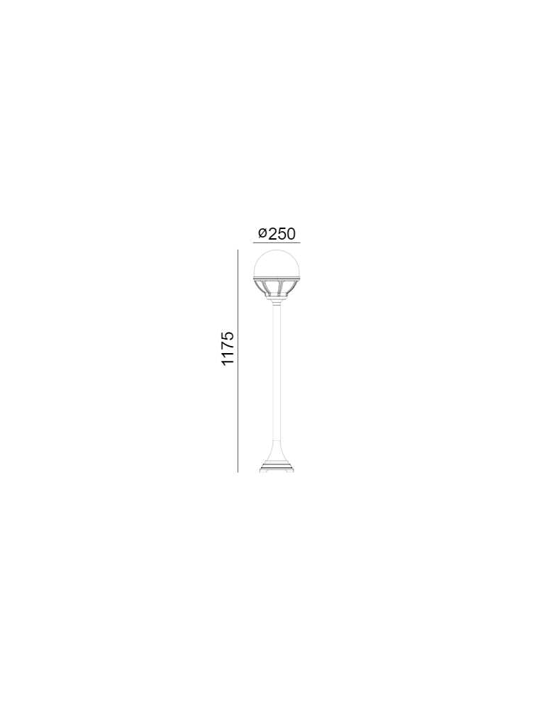 Lampy ogrodowe stojące - Norlys Bolonia Stojąca 117cm 1xE27 IP65 Czarny 315B - produkt kolory-swiatla.pl 2