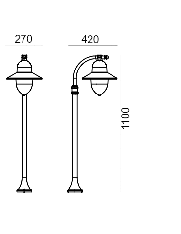 Norlys Como Stojąca 110cm 1xE27 IP65 Czarny 375B - product 2