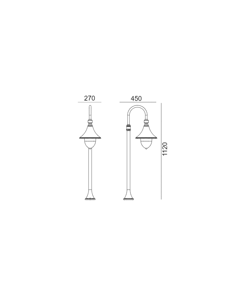 Lampy ogrodowe stojące - Norlys Floirencja Stojąca 112cm 1xE27 IP65 Czarny 805B - product kolory-swiatla.pl 2