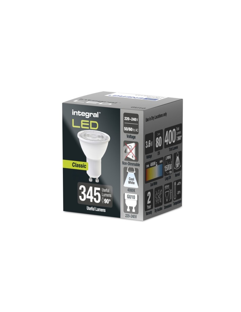 Żarówki LED GU10 230V - Integral LED GU10 PAR16 4W (50W) 4000K 360lm ILGU10NE103 - product kolory-swiatla.pl 2