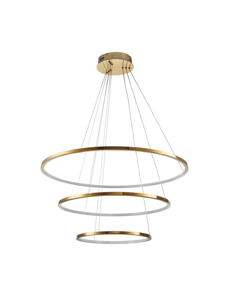 Step Into Design Lampa wisząca CIRCLE SLIM 40+60+80 LED złoty 40 cm + 60 cm + 80 cm ST-10112P-3 Step Into Design Lampa wisząca CIRCLE SLIM 40+60+80 LED złoty 40 cm + 60 cm + 80 cm ST-10112P-3