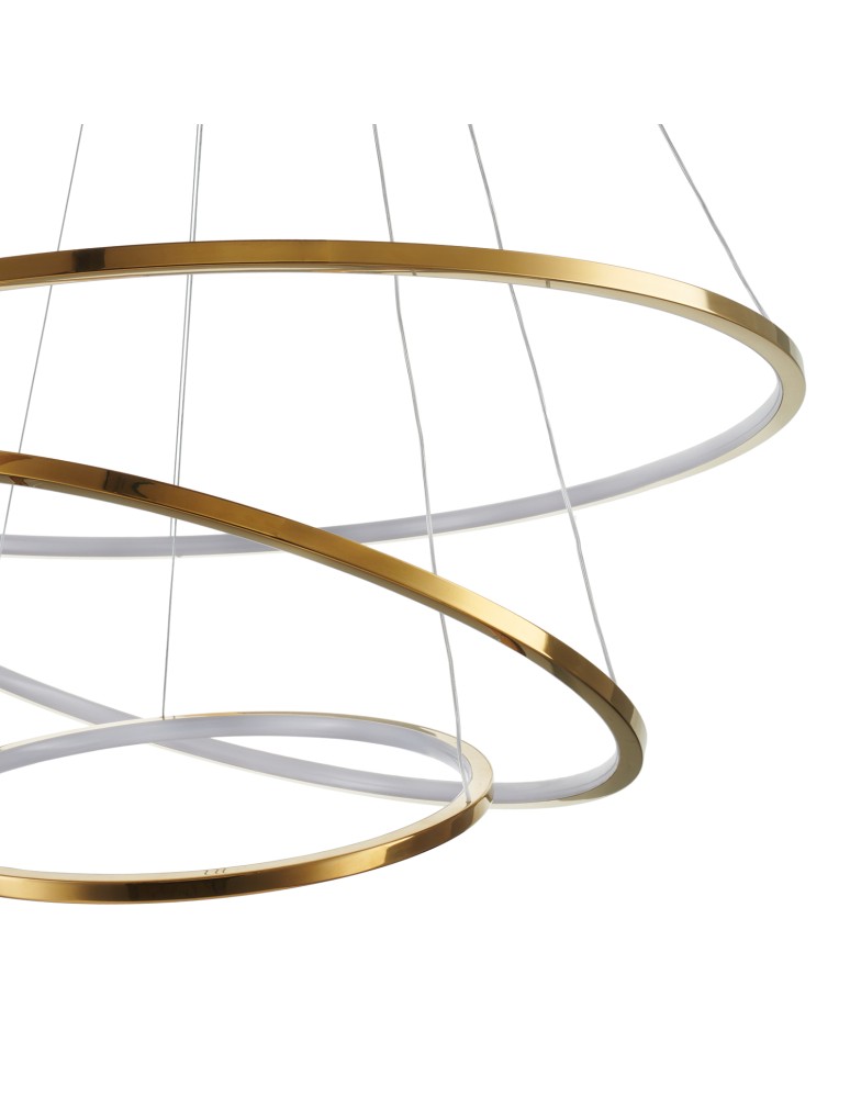 Step Into Design Lampa wisząca CIRCLE SLIM 40+60+80 LED złoty 40 cm + 60 cm + 80 cm ST-10112P-3 Step Into Design Lampa wisząca CIRCLE SLIM 40+60+80 LED złoty 40 cm + 60 cm + 80 cm ST-10112P-3