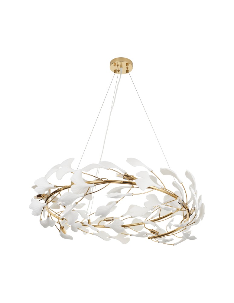  Step Into Design Lampa wisząca BOTANIKA złoto biała 80 cm XY080P-80