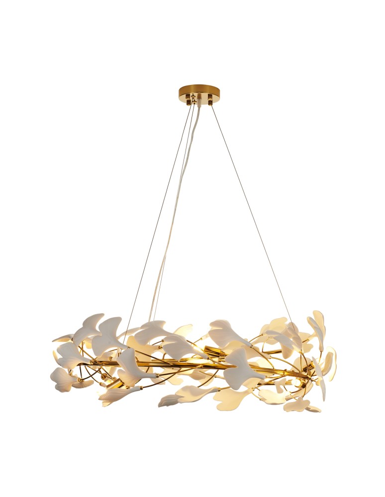 Step Into Design Lampa wisząca BOTANIKA złoto biała 80 cm XY080P-80