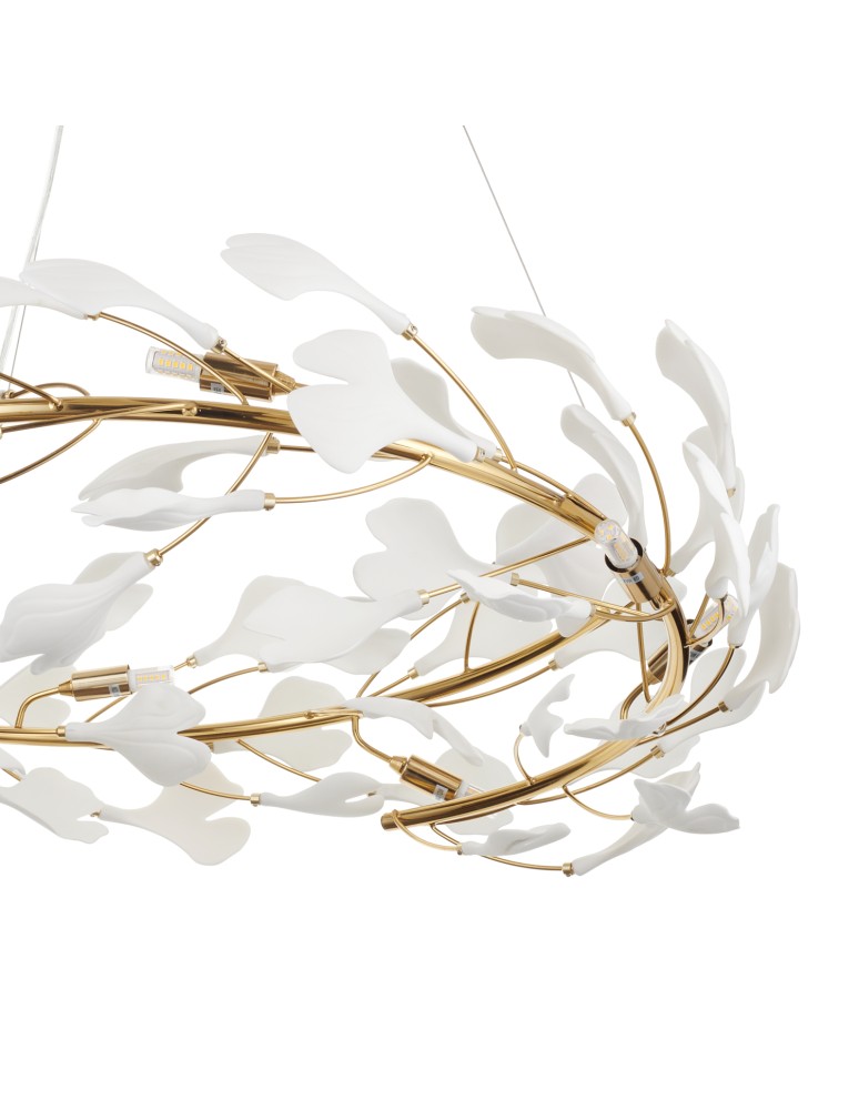 Step Into Design Lampa wisząca BOTANIKA złoto biała 80 cm XY080P-80