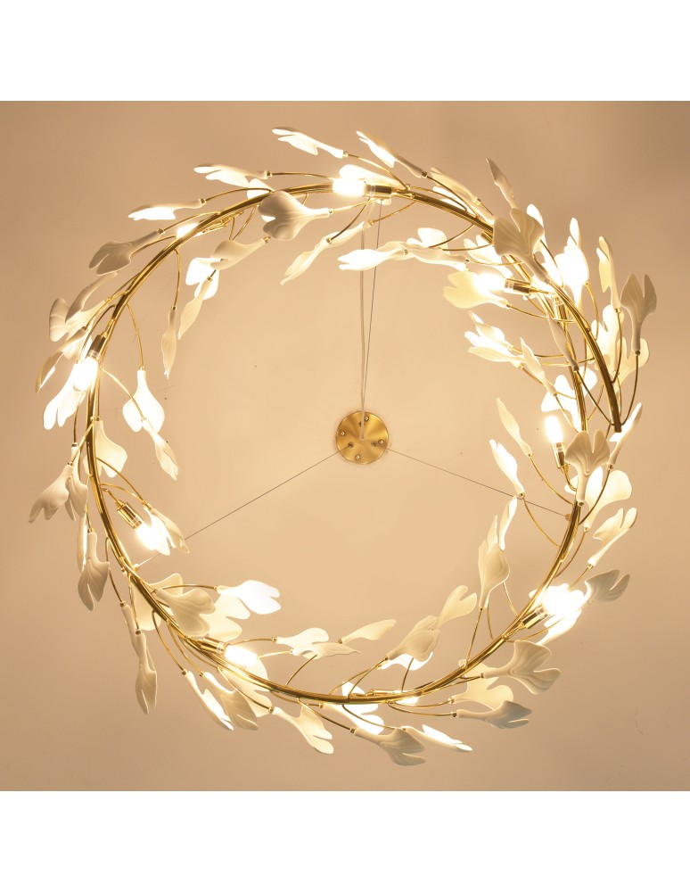 Step Into Design Lampa wisząca BOTANIKA złoto biała 80 cm XY080P-80