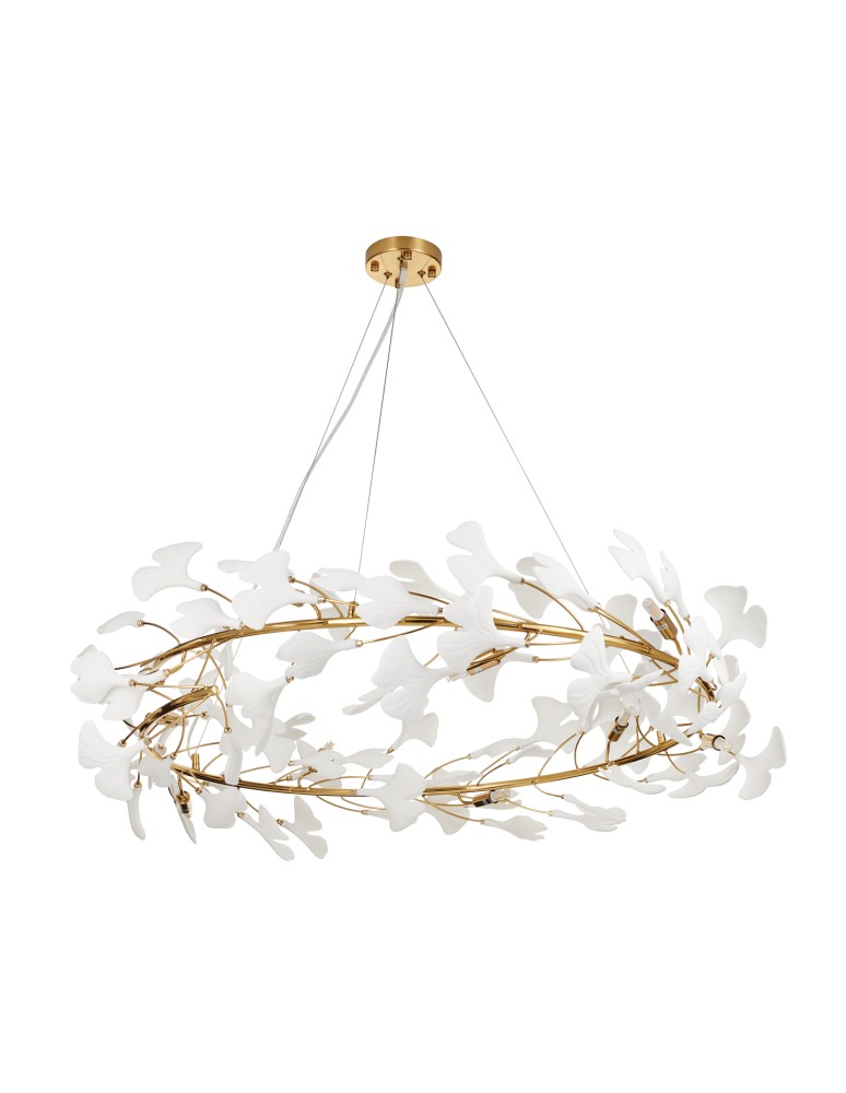 Step Into Design Lampa wisząca BOTANIKA złoto biała 100 cm XY080P-100 Step Into Design Lampa wisząca BOTANIKA złoto biała 100 cm XY080P-100