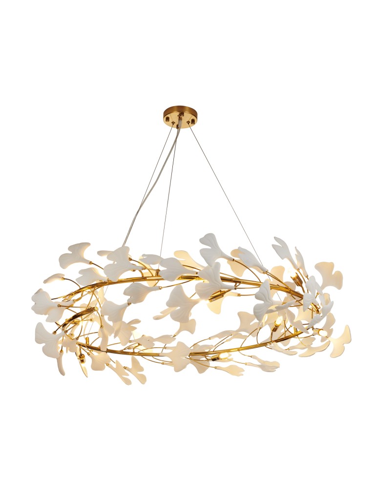 Step Into Design Lampa wisząca BOTANIKA złoto biała 100 cm XY080P-100 Step Into Design Lampa wisząca BOTANIKA złoto biała 100 cm XY080P-100