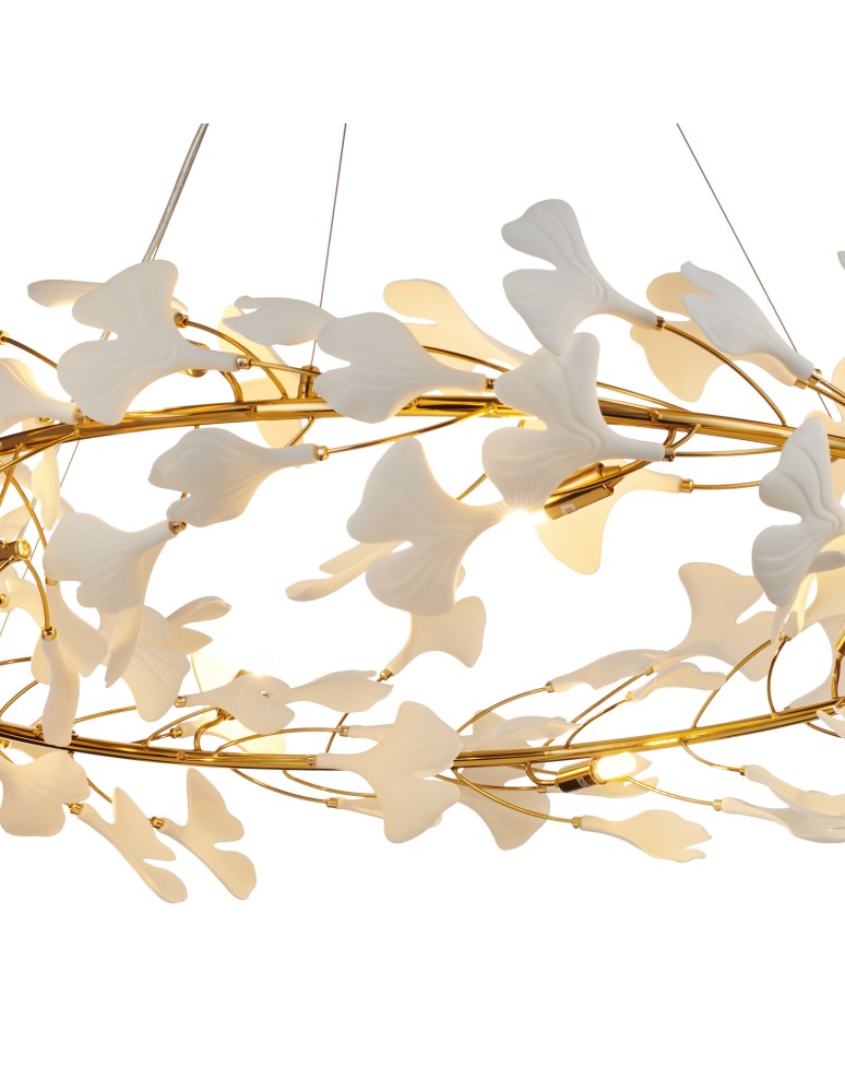 Step Into Design Lampa wisząca BOTANIKA złoto biała 100 cm XY080P-100 Step Into Design Lampa wisząca BOTANIKA złoto biała 100 cm XY080P-100