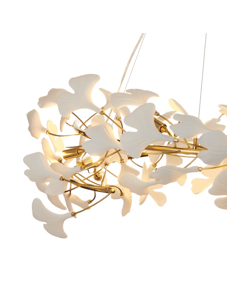 Step Into Design Lampa wisząca BOTANIKA złoto biała 100 cm XY080P-100 Step Into Design Lampa wisząca BOTANIKA złoto biała 100 cm XY080P-100