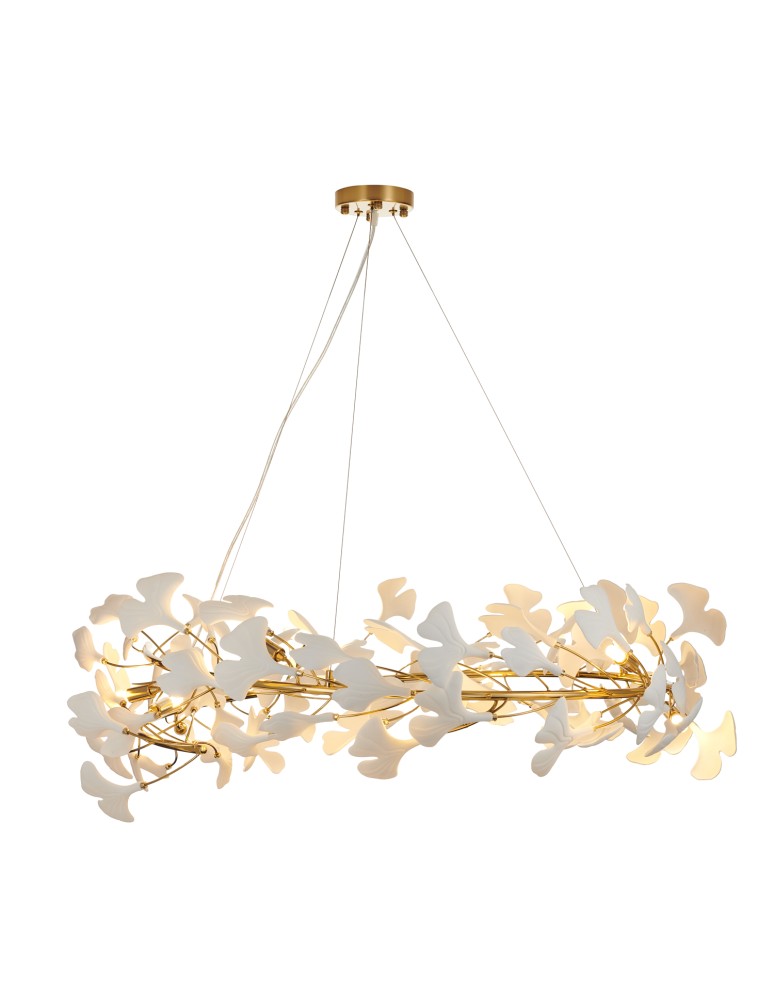 Step Into Design Lampa wisząca BOTANIKA złoto biała 100 cm XY080P-100 Step Into Design Lampa wisząca BOTANIKA złoto biała 100 cm XY080P-100