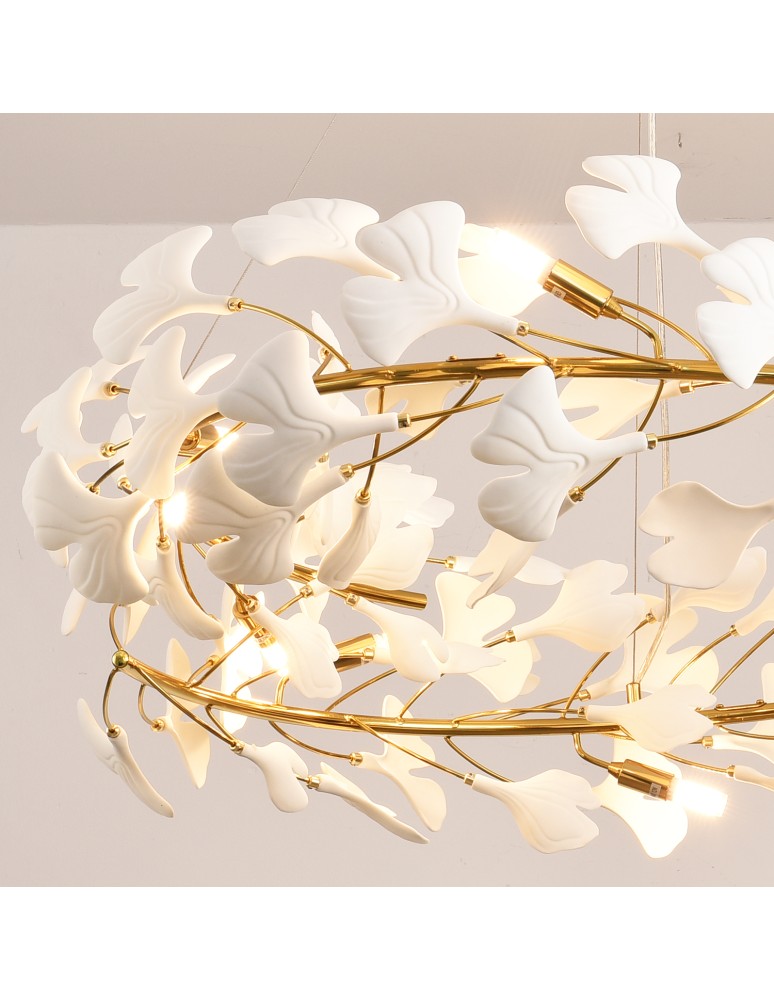 Step Into Design Lampa wisząca BOTANIKA złoto biała 100 cm XY080P-100 Step Into Design Lampa wisząca BOTANIKA złoto biała 100 cm XY080P-100