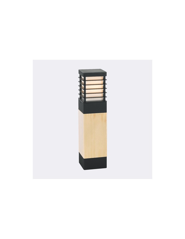 Lampy ogrodowe stojące - Norlys Halmstad 49cm 1xE27 IP65 Stojąca drewno impregnowane Czarny 1403B - produkt kolory-swiatla.pl 1