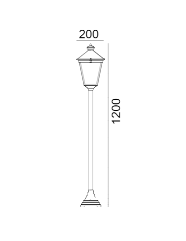 Norlys London 120cm 1xE27 Stojąca IP65 Czarny 485B - produkt 2