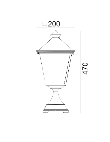 Norlys London 47cm 1xE27 Stojąca IP65 Czarny 484B - product 2