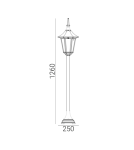 Lampy ogrodowe stojące - Norlys Modena 126cm 1xE27 Stojąca IP65 Czarny 304B - product 2