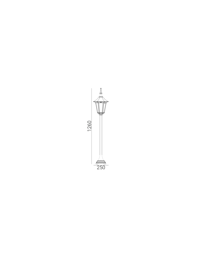 Lampy ogrodowe stojące - Norlys Modena 126cm 1xE27 Stojąca IP65 Czarny 304B - product kolory-swiatla.pl 2
