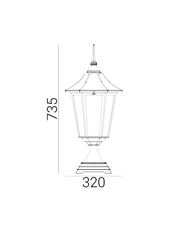 Norlys Modena BIG 73cm 1xE27 Stojąca IP65 Czarny 384B - produkt 2