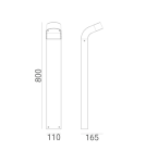 Lampy ogrodowe stojące - Norlys Molde 80cm LED 8W 498lm 3000K Stojąca IP65 Grafit 1901GR - product 2