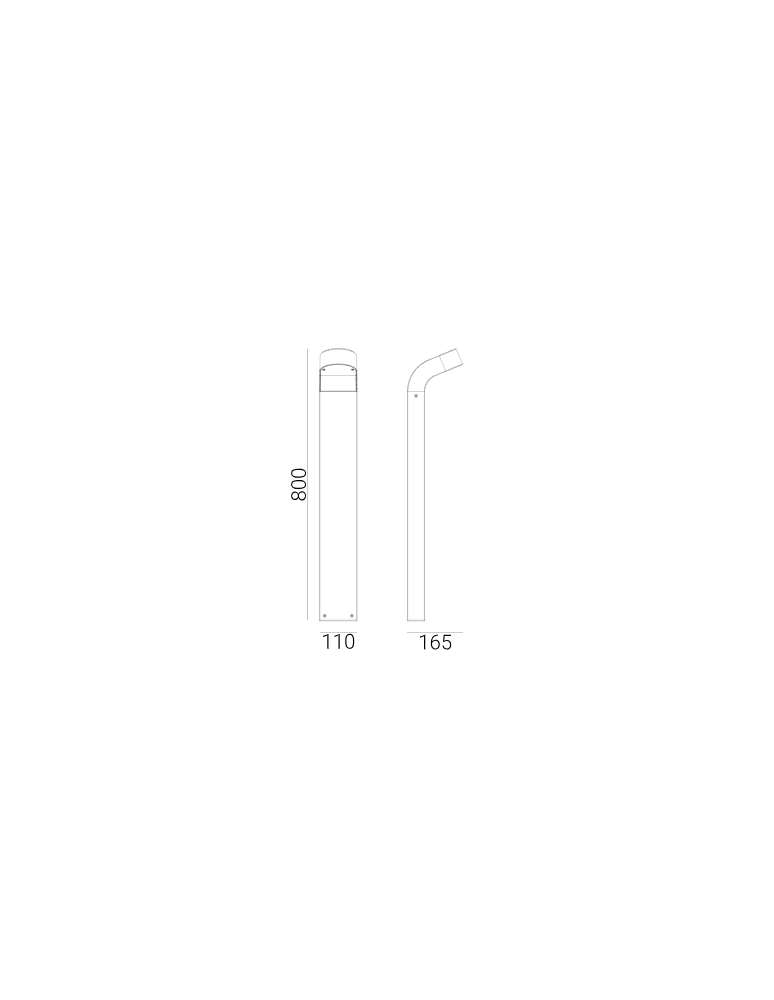 Lampy ogrodowe stojące - Norlys Molde 80cm LED 8W 498lm 3000K Stojąca IP65 Grafit 1901GR - product kolory-swiatla.pl 2
