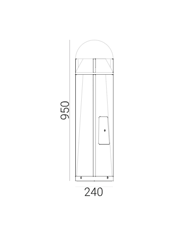Norlys Narvik 95cm LED 21,8W 556lm 3000K Stojąca IP65 Aluminium 557AL - produkt 2