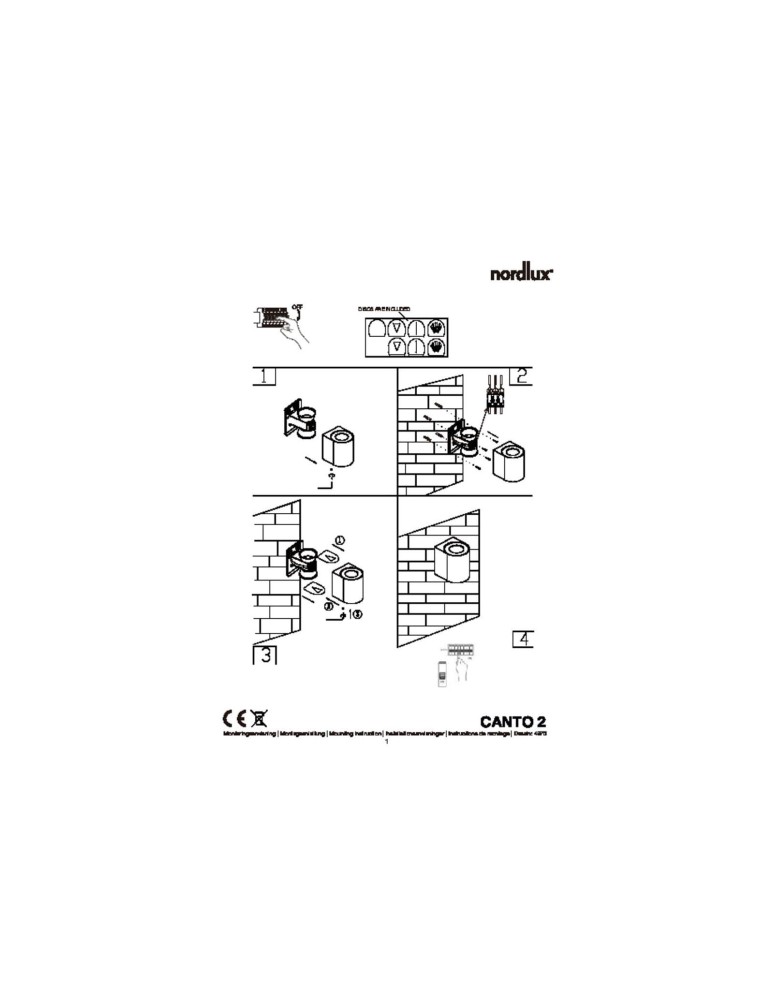NORDLUX CANTO Lampa Ścienna LED Metal Srebrny 49701031 NORDLUX CANTO Lampa Ścienna LED Metal Srebrny 49701031