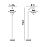 Lampy ogrodowe stojące - Norlys Oslo 118cm 1xE27 Stojąca IP65 Czarny 245B - product 2