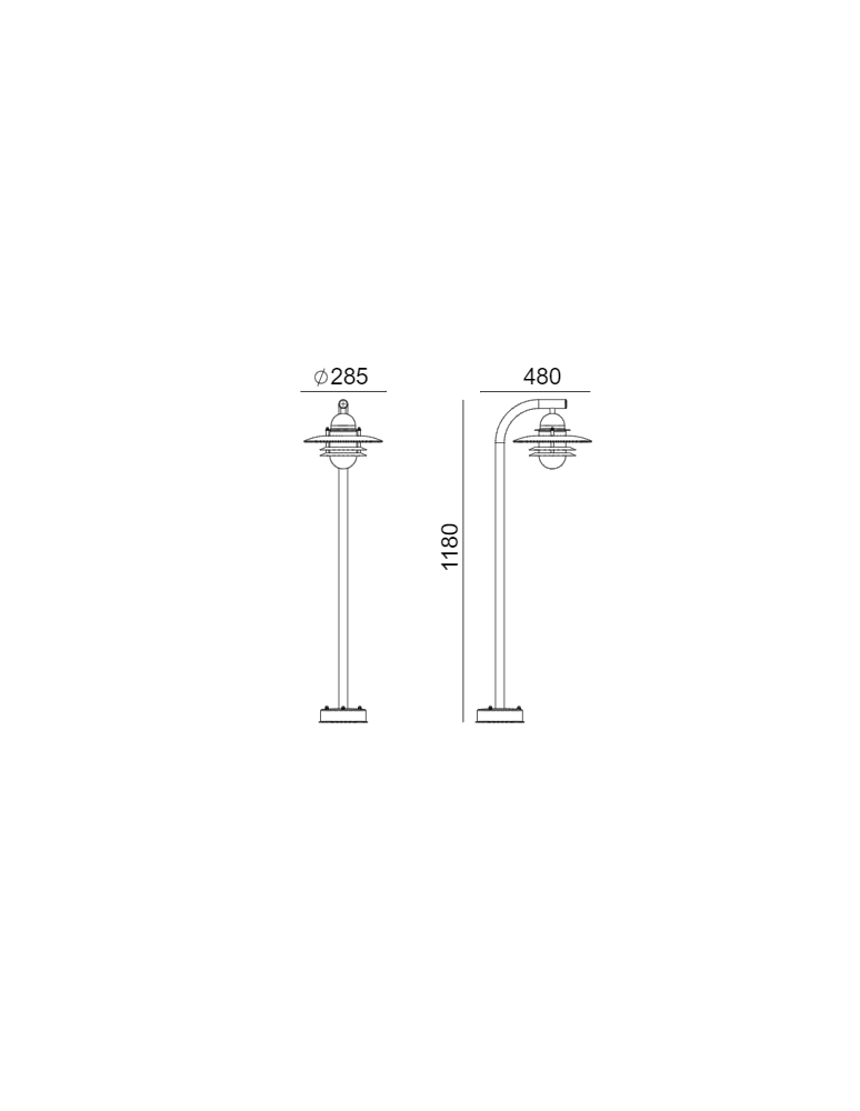 Lampy ogrodowe stojące - Norlys Oslo 118cm 1xE27 Stojąca IP65 Czarny 245B - product kolory-swiatla.pl 2