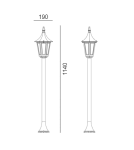 Lampy ogrodowe stojące - Norlys Rimini 114cm 1xE27 Stojąca IP65 Czarny 404B - product 2