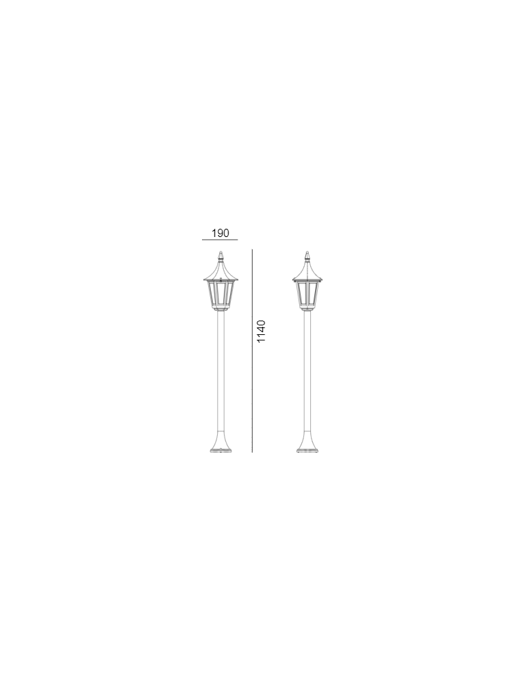 Lampy ogrodowe stojące - Norlys Rimini 114cm 1xE27 Stojąca IP65 Czarny 404B - product kolory-swiatla.pl 2