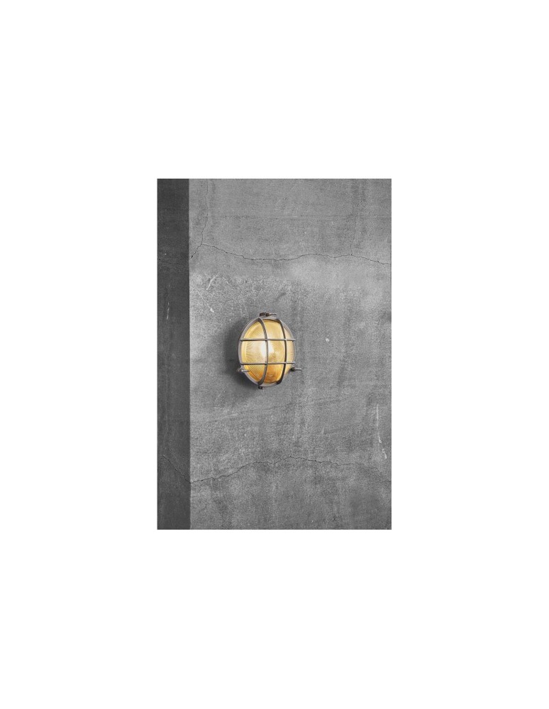 Kinkiety zewnętrzne - NORDLUX POLPERRO Lampa Ścienna E27 12,5W Mosiądz Nikiel 49021055 - product kolory-swiatla.pl 5