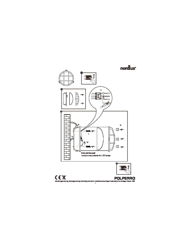 NORDLUX POLPERRO Lampa Ścienna E27 12,5W Mosiądz Mosiądz 49021035 NORDLUX POLPERRO Lampa Ścienna E27 12,5W Mosiądz Mosiądz 49021035