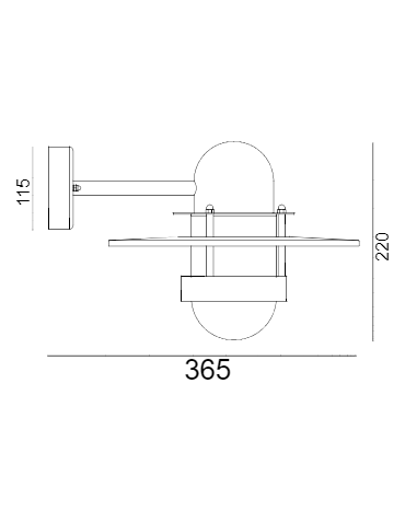 Norlys Bergen Kinkiet 1xE27 IP65 Czarny 270B - produkt 2