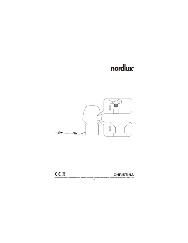 NORDLUX CHRISTINA Lampa Stołowa E27 25W Beton Szary 48905011