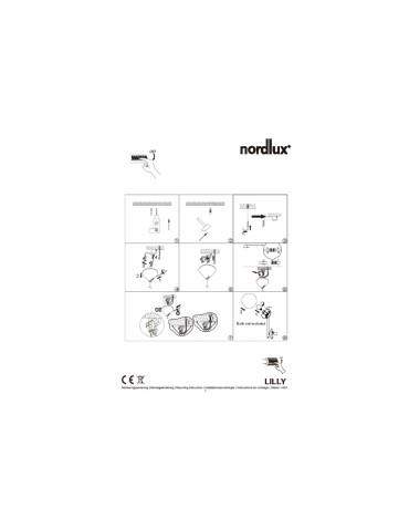 NORDLUX LILLY Lampa Wisząca E14 3X40W Metal Mosiądz 48603035 - produkt 2