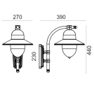 Kinkiety zewnętrzne - Norlys Como Kinkiet 1xE27 IP65 Czarny 370B - product 2