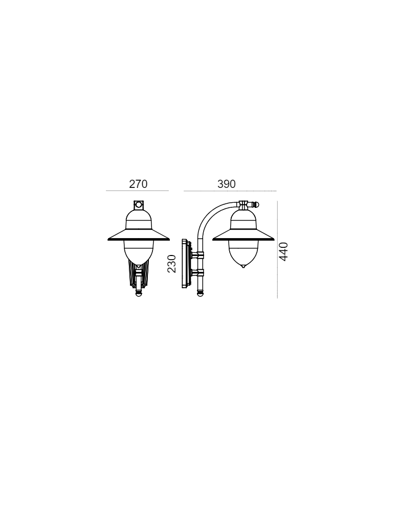 Kinkiety zewnętrzne - Norlys Como Kinkiet 1xE27 IP65 Czarny 370B - product kolory-swiatla.pl 2