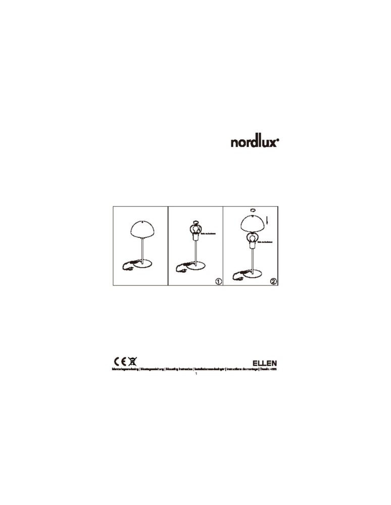 NORDLUX ELLEN Lampa Stołowa E14 40W Metal Czarny 48555003