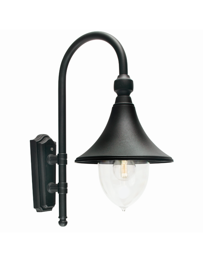 Kinkiety zewnętrzne - Norlys Florencja Kinkiet 1xE27 IP65 Czarny 800A/B - produkt kolory-swiatla.pl 1
