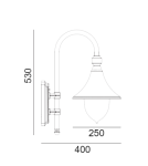 Kinkiety zewnętrzne - Norlys Florencja Kinkiet 1xE27 IP65 Czarny 800A/B - product 2