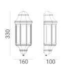 Kinkiety zewnętrzne - Norlys Genua Mini Kinkiet 1xE27 IP65 czarny 175B - produkt 2