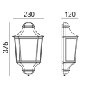 Kinkiety zewnętrzne - Norlys Glasgow Kinkiet 1xE27 IP65 Czarny 730B - product 2