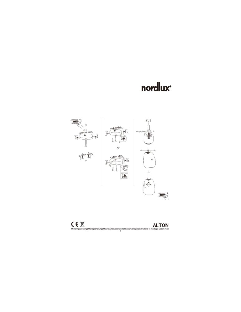 NORDLUX ALTON Lampa Wisząca E27 60W Czarny 47303047